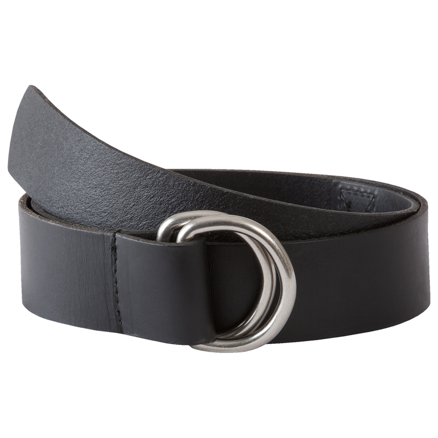 Leather D Ring Belt Black